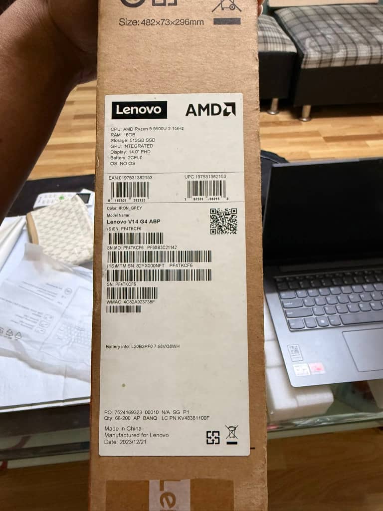 Lenovo V15 G4 2023 Neuf – Ryzen 3 – 8 Go RAM – SSD 256 Go